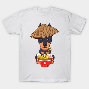 Funny Alsatian Eating Ramen T-Shirt